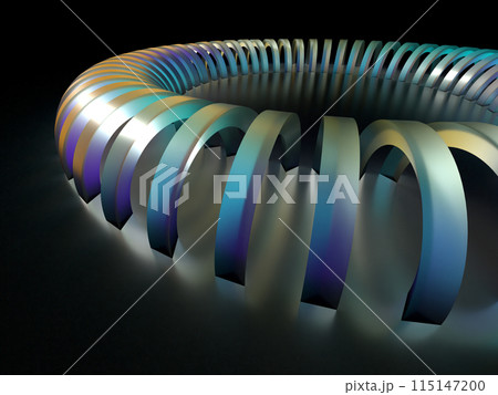 幻想的な光に照らされたアーチの回廊の3Dイラスト 115147200