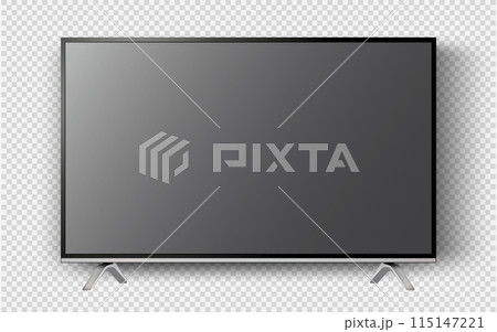Realistic tv screen. Smart tv mockup. Vector illustration. 115147221