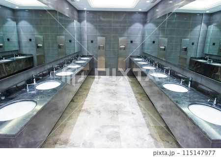 Public bathroom restroom interior 115147977