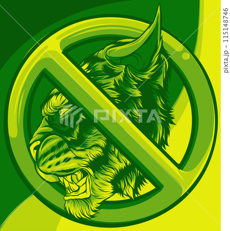 vector illustration of No Tiger Symbol Isolated on White Background. 115148746