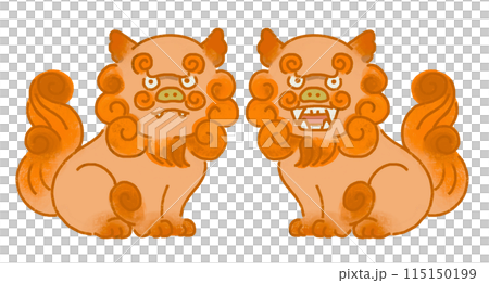 シーサーのかわいいイラスト　沖縄 115150199