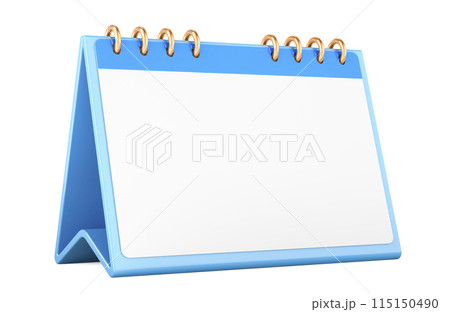 Blank paper desk calendar, template mockup. 3D rendering 115150490