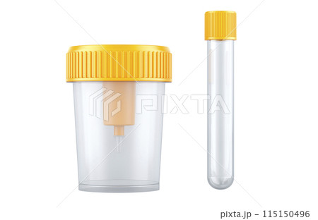 Container for Urine with Vacuum Urine Tube. 3D rendering 115150496
