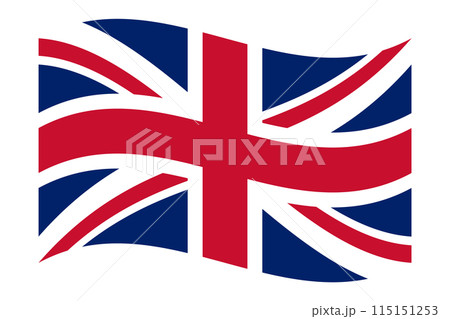 Wavy flag of Great Britain, isolated on transparent background. Flag of the United Kingdom. Vector illustration Wavy flag of Great Britain, isolated on transparent background. Flag of the United Kingdom. Vector illustration 115151253