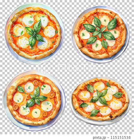 Watercolor illustration of Margherita pizza AI-generated image Watercolor illustration of Margherita pizza AI-generated image 115151538