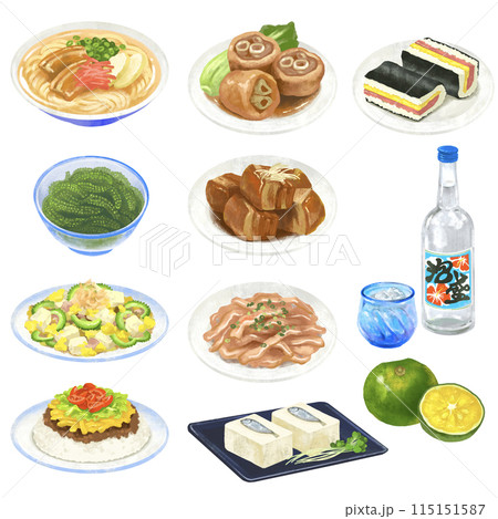 沖縄料理　イラストセット　1 115151587
