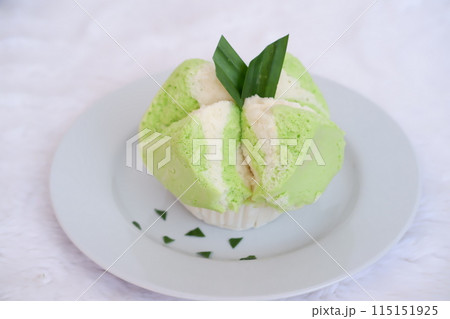delicious pandan flavored cake as a background delicious pandan flavored cake as a background 115151925