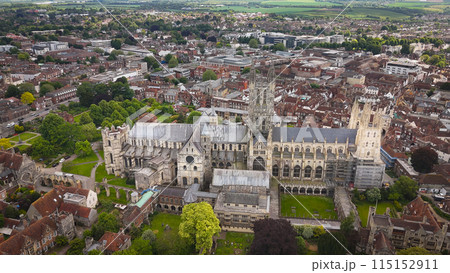 Flight over Canterbury Cathedral in United Kingdom in the historic town of Canterbury Flight over Canterbury Cathedral in United Kingdom in the historic town of Canterbury 115152911