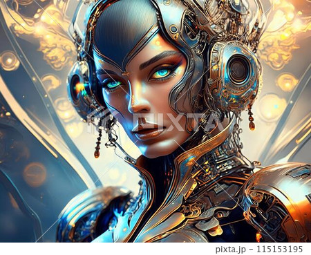 女性型メカニックヒューマノイド 115153195
