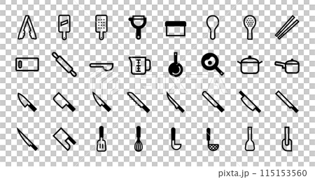 調理器具のベクターアイコンセット 調理器具のベクターアイコンセット 115153560