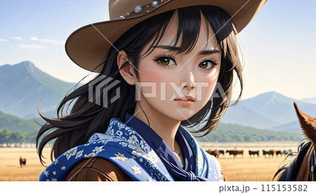 カウボーイ風の女性 カウボーイ風の女性 115153582