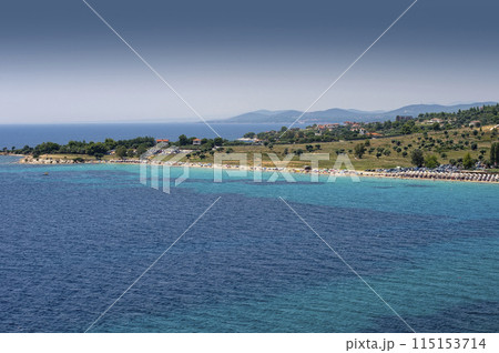 Aerial view on sithonian coastline, Greece 115153714