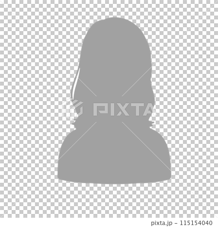長髮女子剪影圖灰色 長髮女子剪影圖灰色 115154040