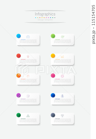 Infographic 10 options design elements for your business data. Vector Illustration. Infographic 10 options design elements for your business data. Vector Illustration. 115154705