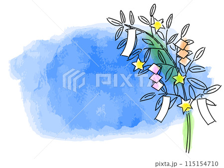 水彩手描きの七夕のフレーム2 115154710