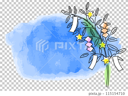 水彩手描きの七夕のフレーム2 115154710