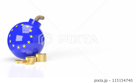 The euro flag symbol on Bomb for Business concept 3d rendering. 115154740