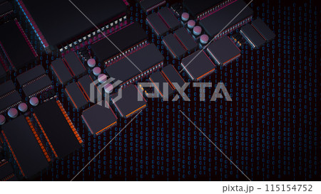 The  Printed Circuit Board or PCB for Technology concept 3d rendering. 115154752
