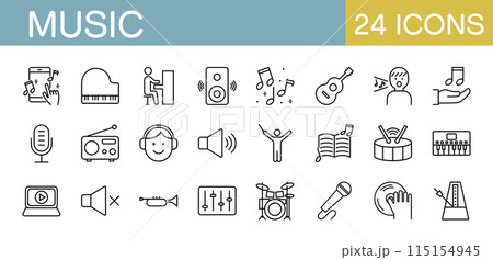 音楽に関するアイコンセット 音楽に関するアイコンセット 115154945