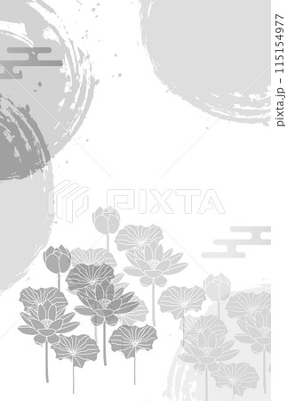 喪中 和柄 蓮 はがき 背景 喪中 和柄 蓮 はがき 背景 115154977