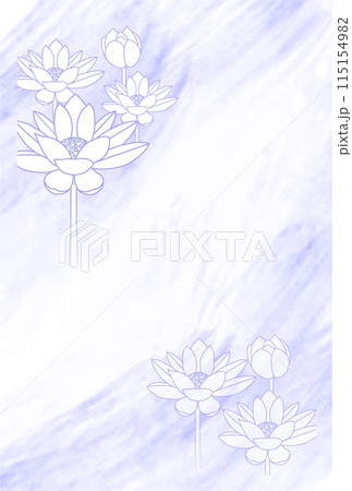 喪中　和柄　蓮　はがき　背景 115154982