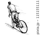 Drawing art lines of a boy skid the fixed gear bicycle  115155111