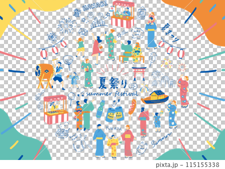 People who enjoy the summer festival 115155338