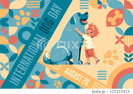 International Dog Day Poster with Bauhaus Style 115155415