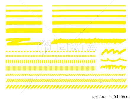 黄色のアンダーライン　マーカー　サインペン 115156652