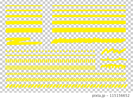 黄色のアンダーライン　マーカー　サインペン 115156652