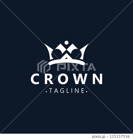 Crown logo vintage design. premium Crown king modern luxury brand element concept symbol Crown logo vintage design. premium Crown king modern luxury brand element concept symbol 115157536