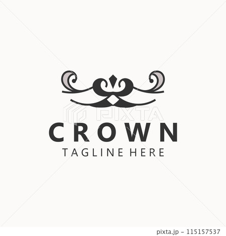 Crown logo vintage design. premium Crown king modern luxury brand element concept symbol Crown logo vintage design. premium Crown king modern luxury brand element concept symbol 115157537
