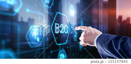 B2C business to consumer concept 2024 on virtual screen 115157843