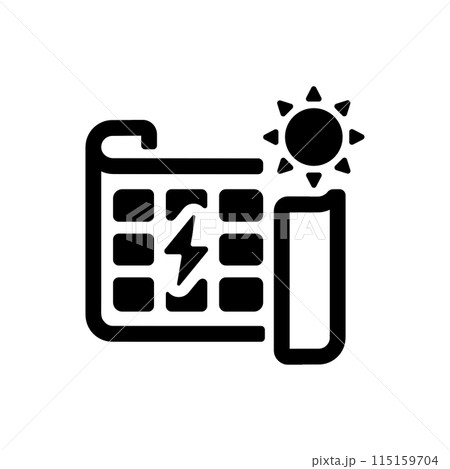 ペロブスカイト太陽電池 ベクターアイコンイラスト ペロブスカイト太陽電池 ベクターアイコンイラスト 115159704