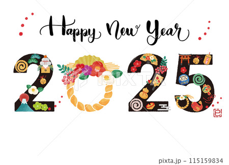 2025年巳年 年賀状イラスト 2025年巳年 年賀状イラスト 115159834