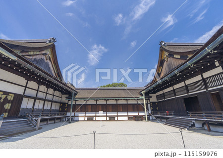 京都御所 青空に映える蹴鞠の庭 京都御所 青空に映える蹴鞠の庭 115159976
