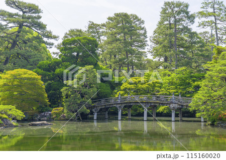 京都御所　御池庭　欅橋と蓬萊島 115160020