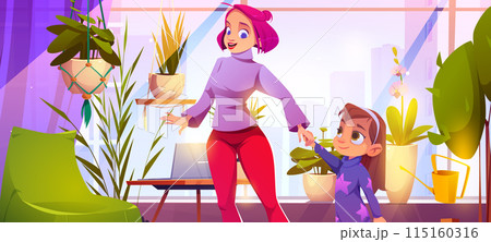 Happy mother and daughter holding hands 115160316