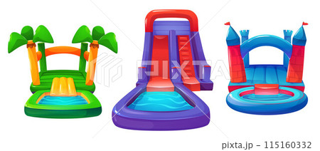 Inflatable aquapark children water slide 115160332