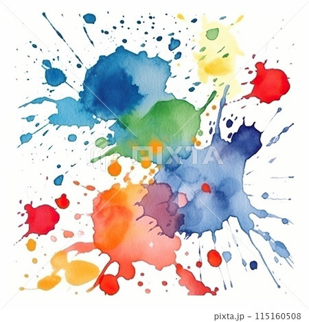 Bright watercolor spots, blots on sheets of paper. Bright watercolor spots, blots on sheets of paper. 115160508
