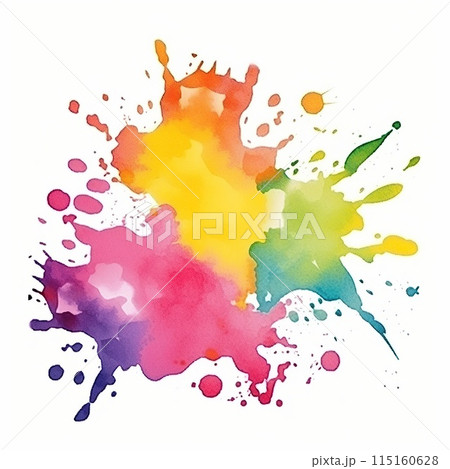 Bright watercolor spots, blots on sheets of paper. Bright watercolor spots, blots on sheets of paper. 115160628