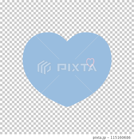 Hand-drawn heart - Gentle sky blue (soft blue x soft lavender) 115160686