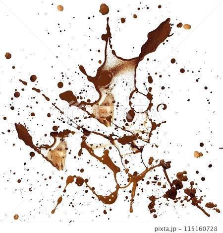 Spilled coffee, abstraction on brown paper. 115160728