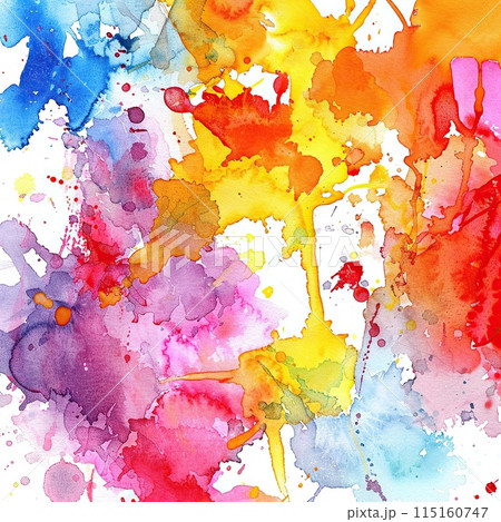 Bright watercolor spots, blots on sheets of paper. 115160747