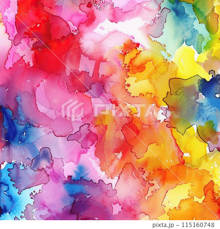 Bright watercolor spots, blots on sheets of paper. 115160748