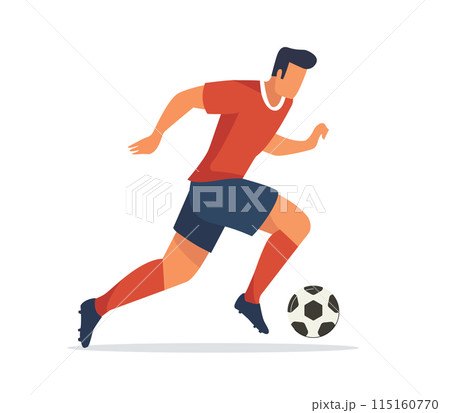 Soccer players running with ball. vector illustration Soccer players running with ball. vector illustration 115160770