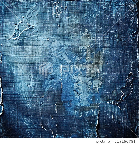 The texture of old, blue denim as a background. 115160781