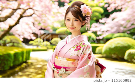 着物を着た女性 115160992