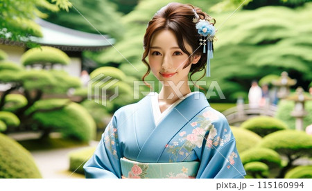 着物を着た女性 115160994