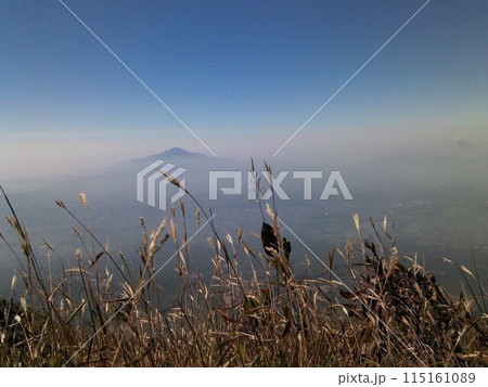 mountain landscape with fog at Ungaran  Mountain 115161089